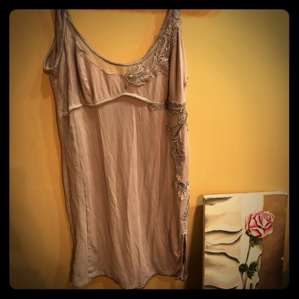 La Perla nude chemise w lace detail - S